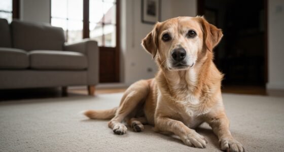 Cão Quixote relaxando em seu novo lar após anos em abrigo