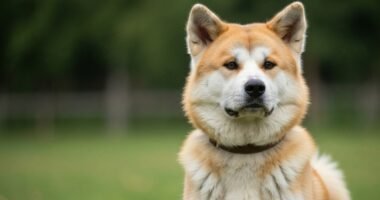 Akita americano adulto em um parque