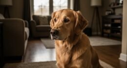 Cachorro com ansiedade de separação olhando pela janela.