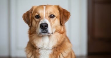 Cachorro de 10 anos com pata enfaixada após cirurgia de câncer em Rio Branco buscando ajuda.