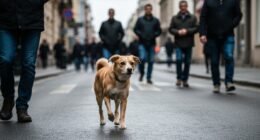 Cachorro border collie concentrado em um brinquedo interativo no parque.
