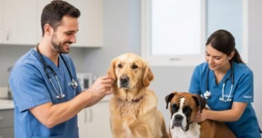 Veterinário implanta microchip em um cão com foco na segurança e tecnologia