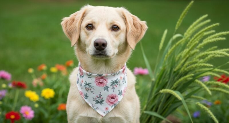 Cão feliz com coleira comum, simbolizando proibição de coleiras de choque.