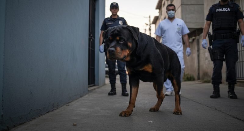 Rottweiler encontrado morto com suspeita de estrangulamento